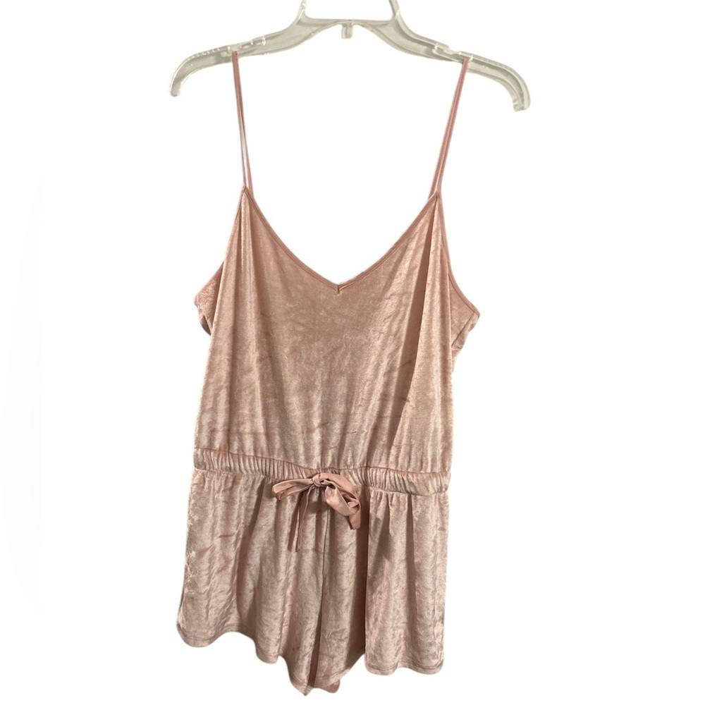 Victoria’s Secret Pink velour Romper with adjustable spaghetti straps size L